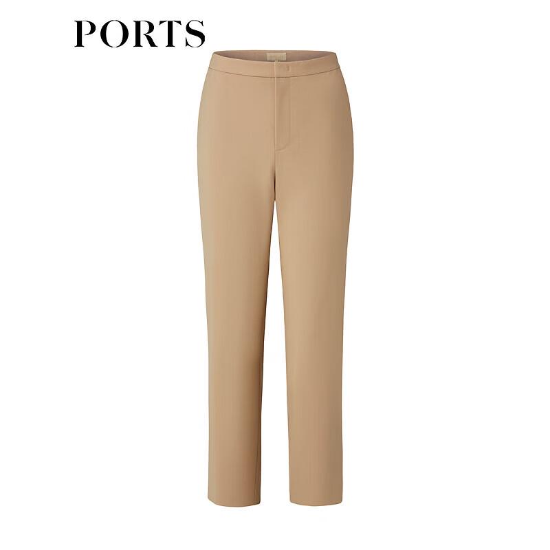 PORTS Women's Fawn Brown Slim-Fit Casual Pants