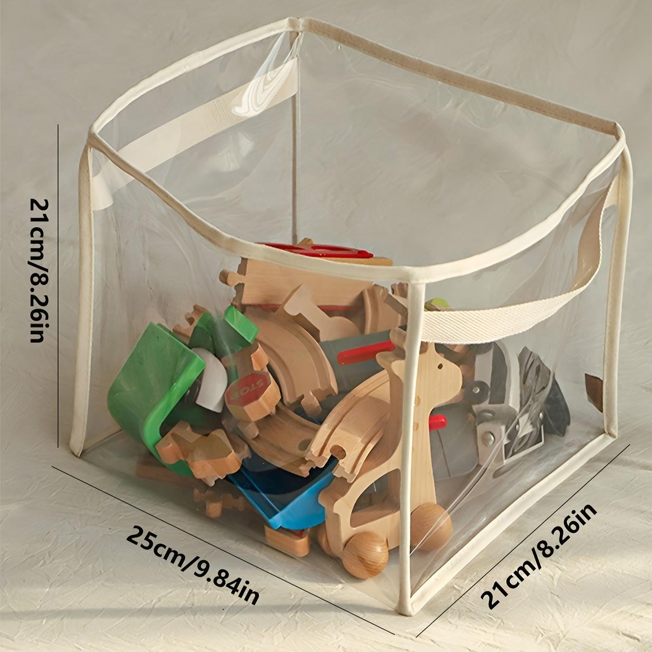 

1 шт. Прозрачная корзина для хранения, Коробка для хранения мягких игрушек и конструкторов, Бытовое многофункциональное ведро для отделки большой вместимости