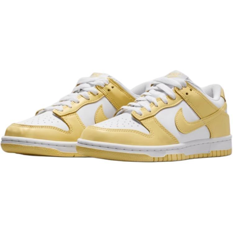 Nike Dunk Low Top Skateboard Shoes Yellow Unisex Kids' FB9109-126