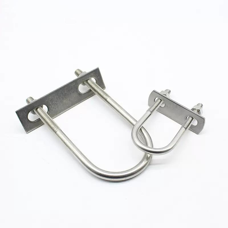 304 Stainless Steel Extended U-Shaped Screw/U-Shaped Pipe Clamp With Baffle/U-Shaped Bolt/Square Hoop/Horseback Hoop