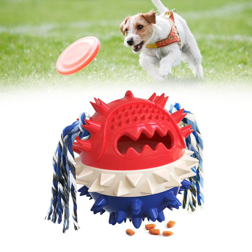 Jucărie Scârțâitoare pentru Câini, Distribuitor de Recompense, Minge Săritoare cu Sunet, Jucărie de Mestecat TPR, Instrument de Joc Interactiv pentru Animale de Companie pentru