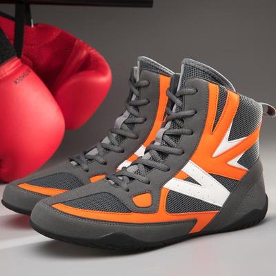 35-46 Unisex Boxing Boots High-top Leather Mesh Breathable Fighting Boxing Boots Combat Training Shoe Motorcycle Boots Youth Boxing Shoes