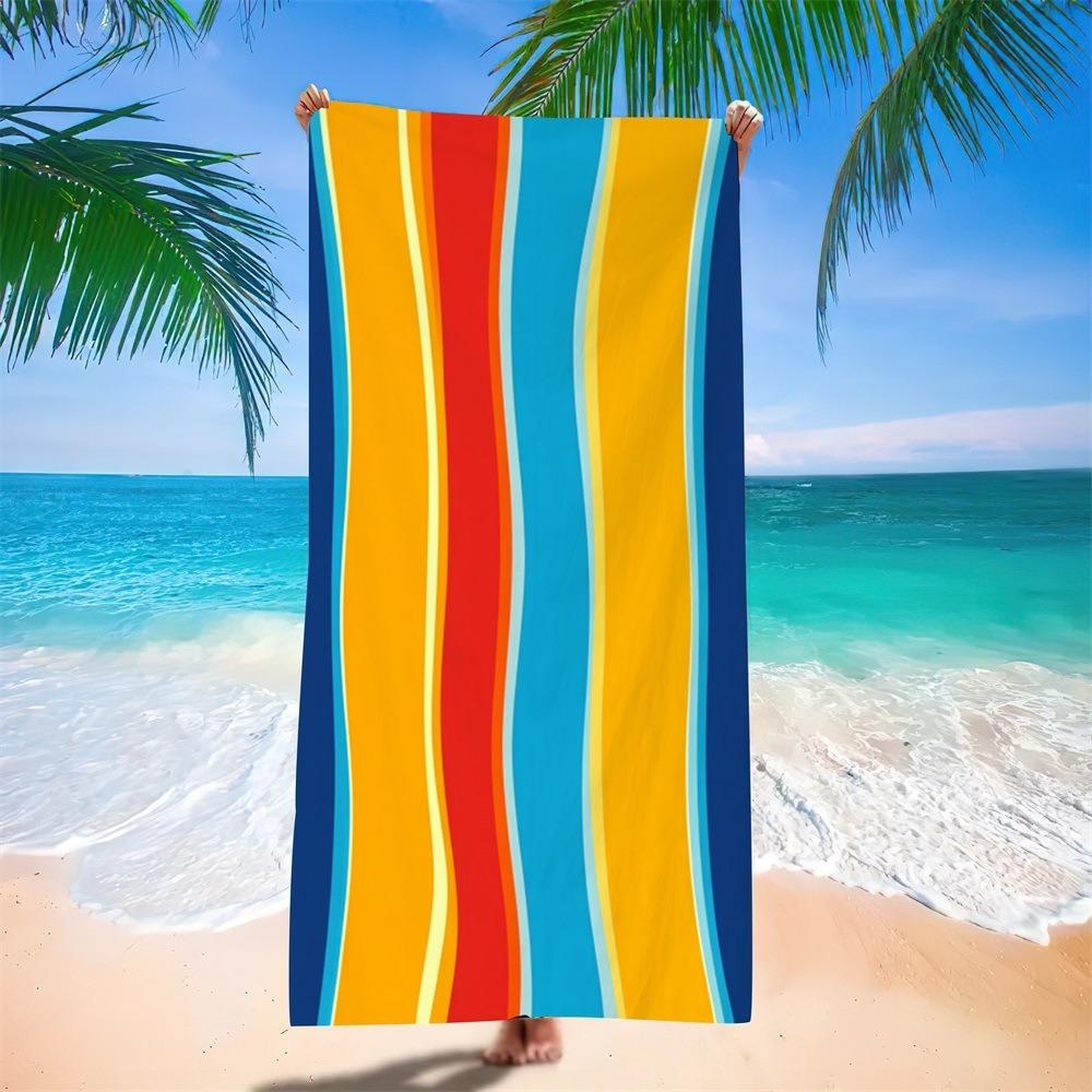 Black Gold Mandala Beach Towel Bohemian Floral Quick Dry Polyester Bath Towel for Summer Vacation Sandproof Swim Pool Blanket