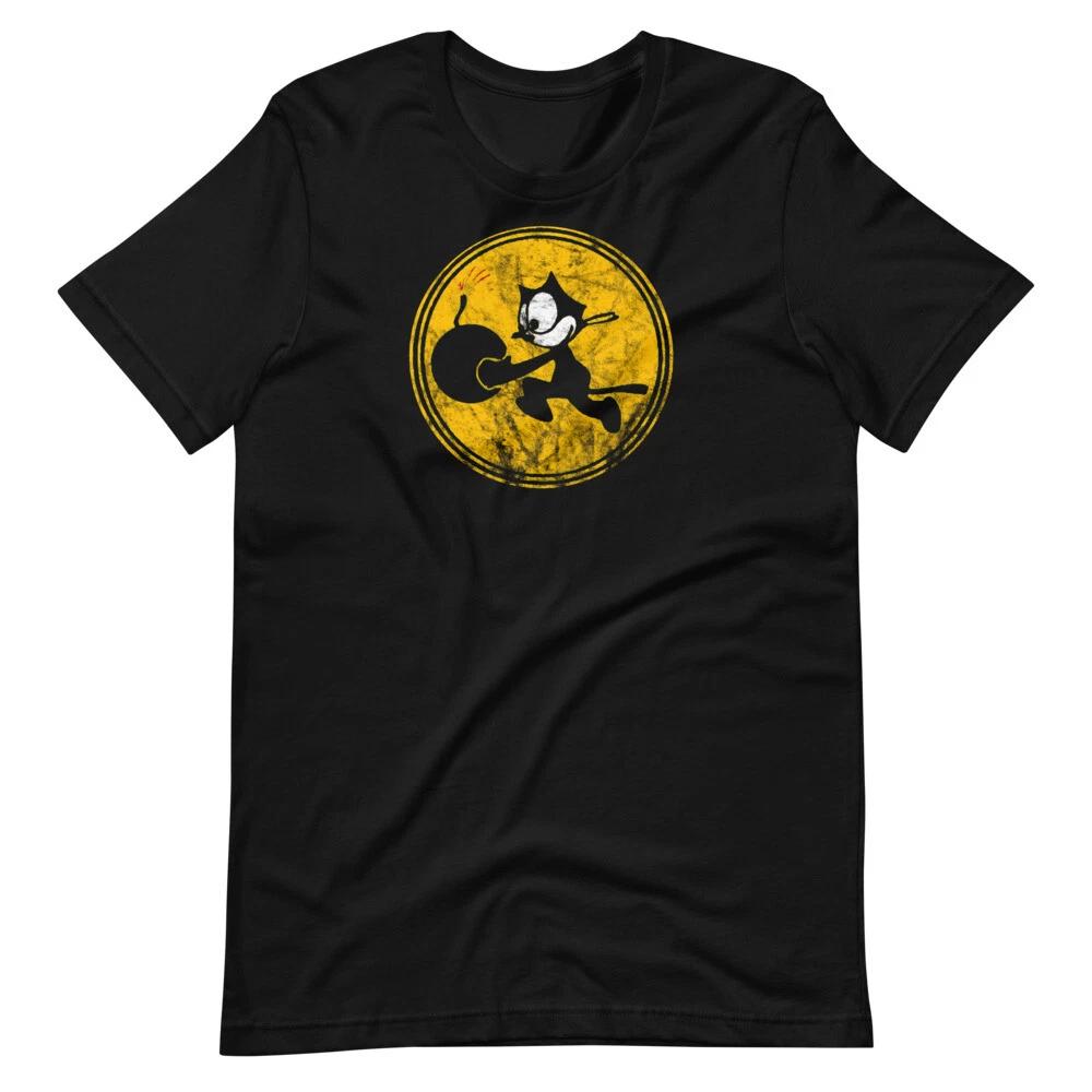 

CAT BOMBER WW2 Vintage Retro Style Patch Graphic Tee Short-Sleeve Unisex T-Shirt 3XL