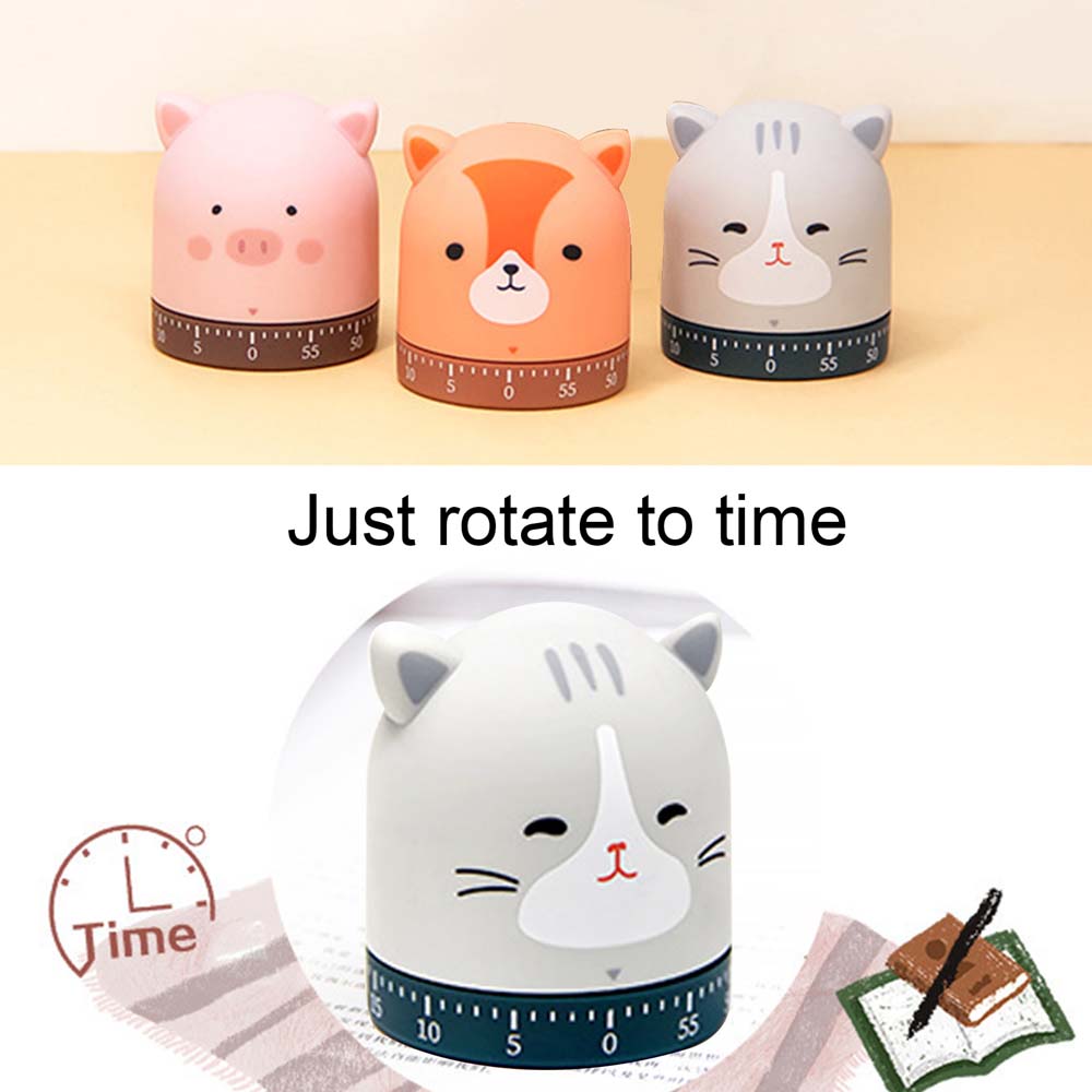 60 Minutes Cute Household Countdown Study Home Time Reminder Alarm Clock Cooking Tool Kitchen Timer