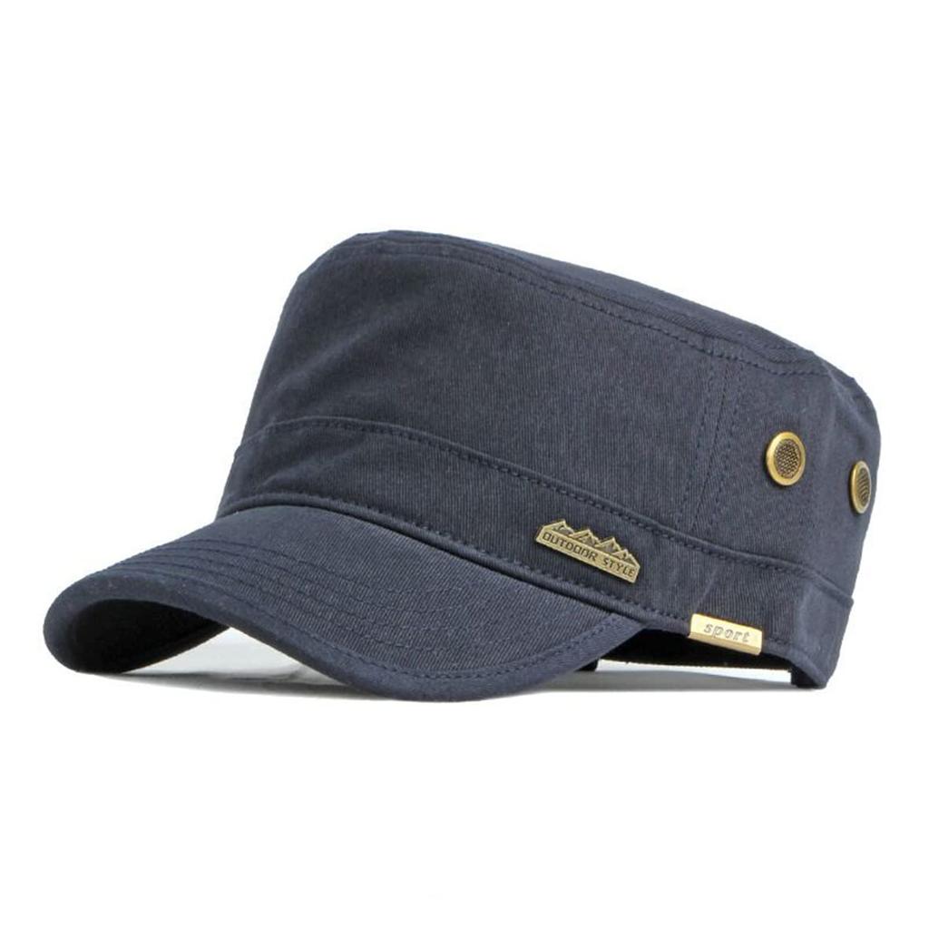 AXIAO Cotton Military Work Adjustable for Fall and Winter Outdoors and Fishing Men's 100% Cap, Size, (Blue)