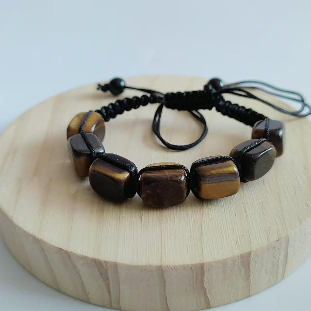 Exotic Seven-Color Crystal Woven Bracelet: Handmade Irregular Beaded Yoga Energy Bangle