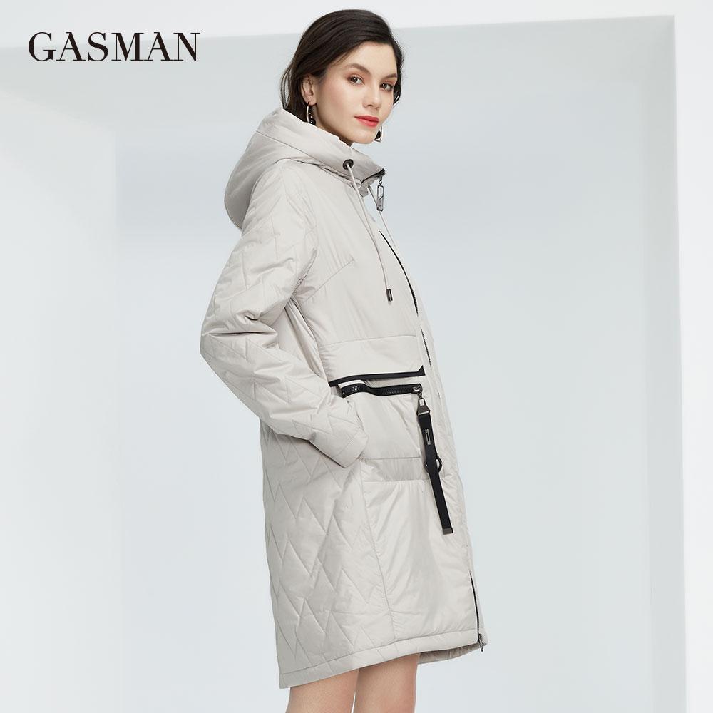 Gasman 2022 New Spring Autumn Jacket Trench Coat Women Long Parka Thin Cotton Fashion  Warm High Quality Women's Jackets 81872