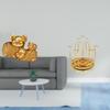 Modern Resin Pig Figurine Sculpture And Rotating Metal Cup Rack Stand Organizer for Bookshelf