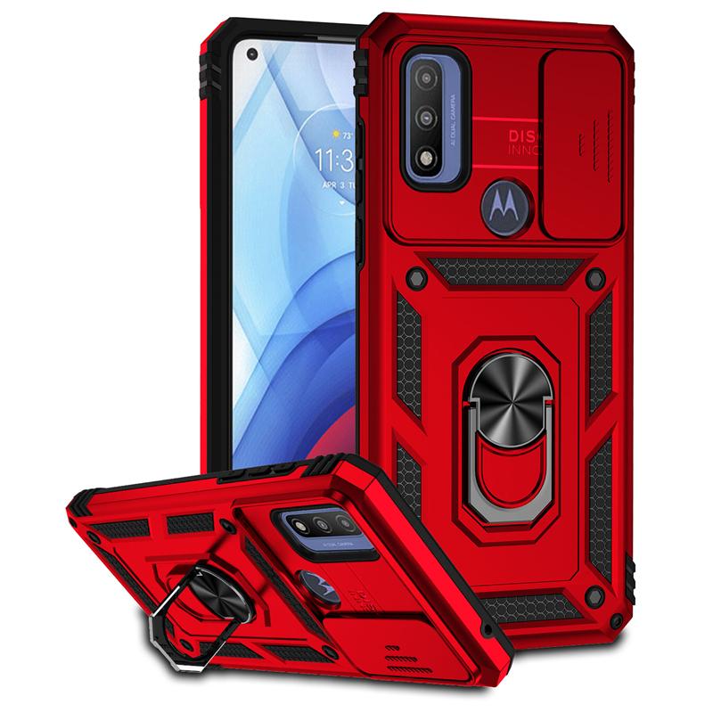 For Motorola Moto G Play 2023 Case Slide Lens Shockproof Armor Phone Case For Motorola G Pure G Power 2022 Ring Stand Back Cover