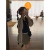 V-Neck Color-Block Sweatshirt: Spring/Autumn 2025 Fashion, Long-Sleeve Pullover for Women