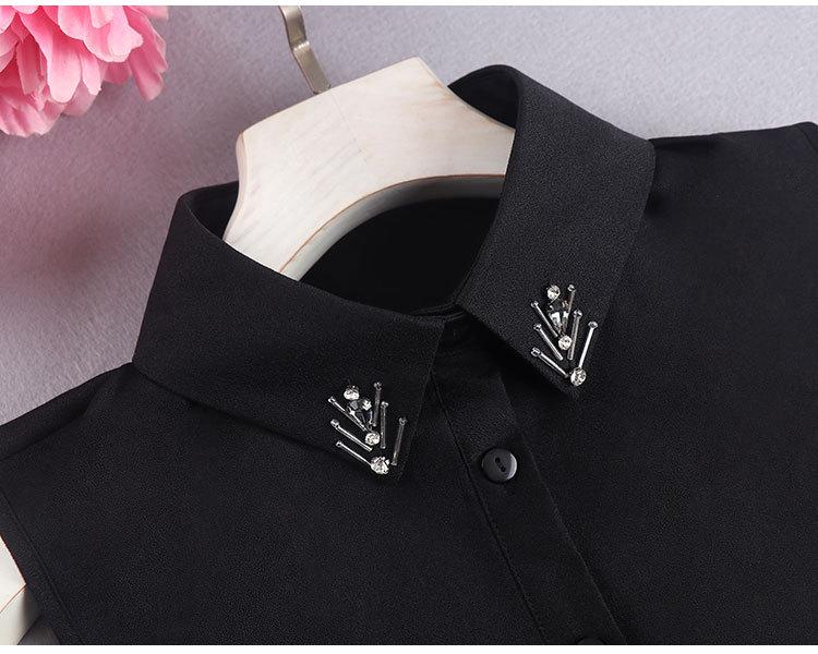 Versatile Women's White Beaded Detachable Shirt Collar for Sweaters – Autumn and Winter Accessory