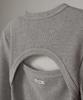 Obeodyupeulleeo Cut-Out Long Sleeves Top_Melange Gray