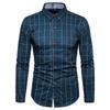 Camicia di Cotone da Uomo Moda a Quadri Camicie a Maniche Lunghe Uomo Casual Business Slim Fit Camicia da Ufficio