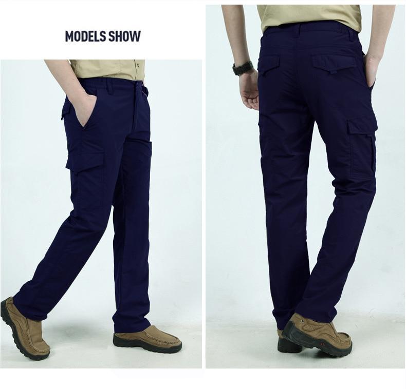Summer Casual Lightweight Army Military Long Trousers Male Waterproof Quick Dry Cargo Camping Overalls Tactical Pants Breathable