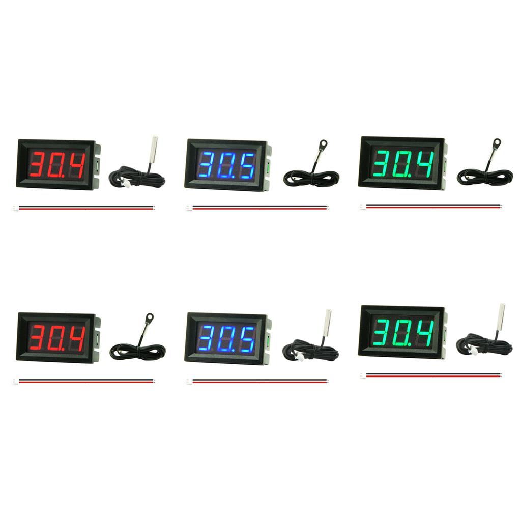 Temperature Meter Single Digital Display Thermometer 4-30V Temperature Sensor Probe Detector Gauge Used for Fish for Tan