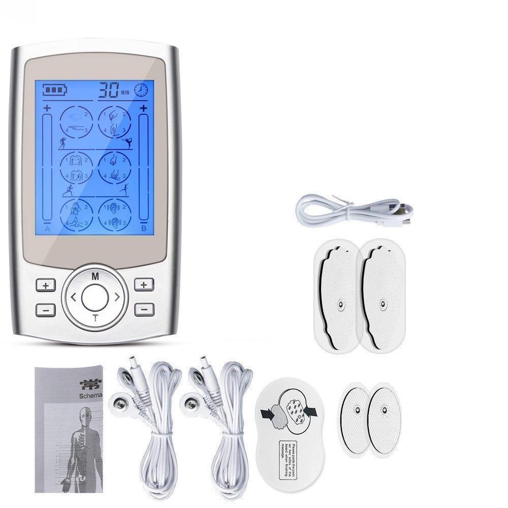 Digital Electric Muscle Stimulator 24/36 Modes EMS Pulse Massager  Body Massage Style1 Silver 24mode