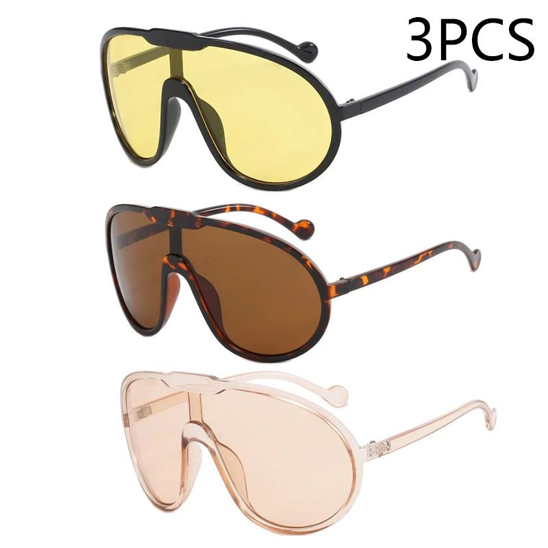 New Large Frame Sunglasses Outdoor Windproof UV Protection Street Fashion Personality Shades