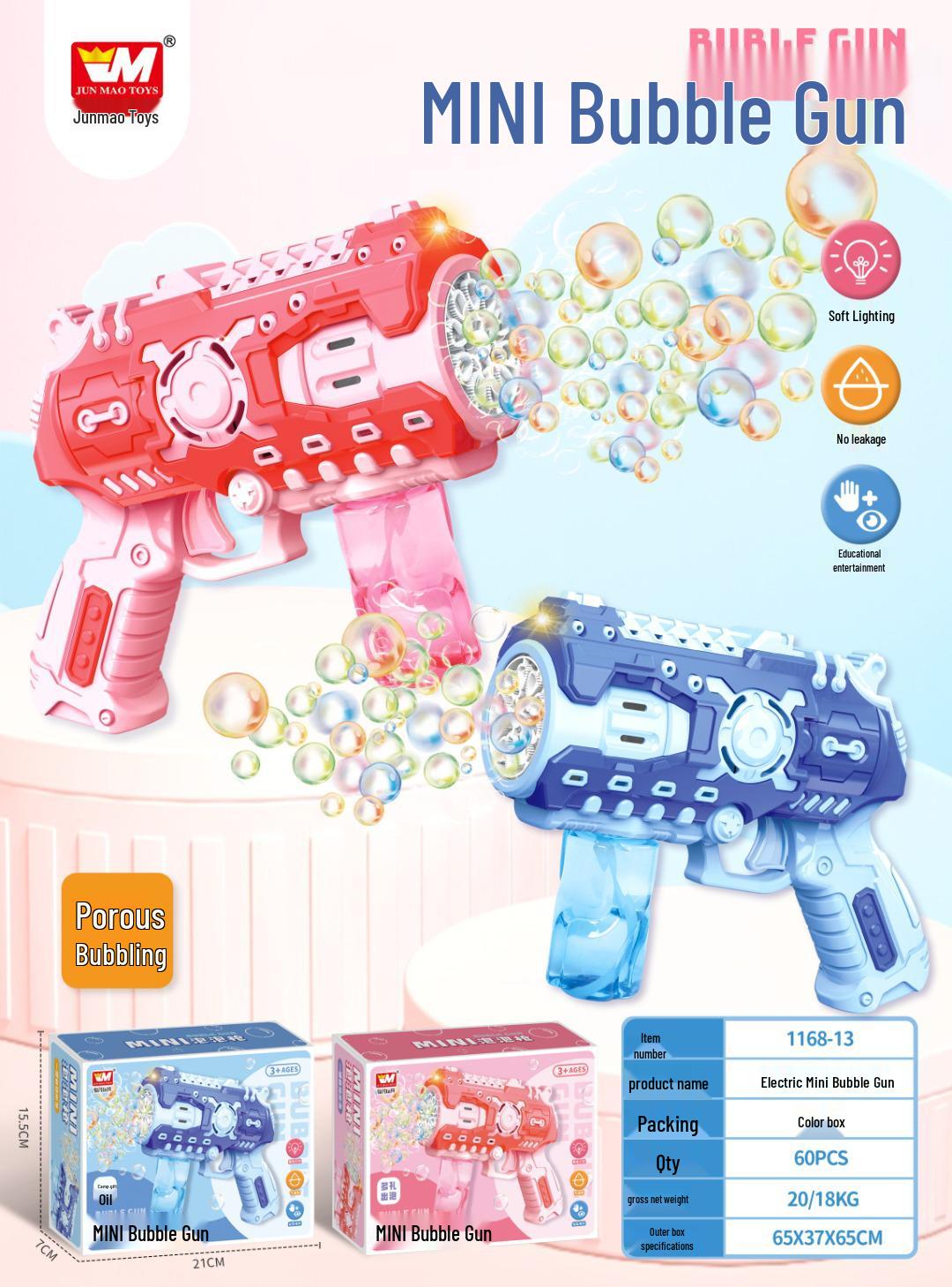 Mini Electric Bubble Gun - Leak-Proof Handheld Bubble Maker for Kids Outdoors