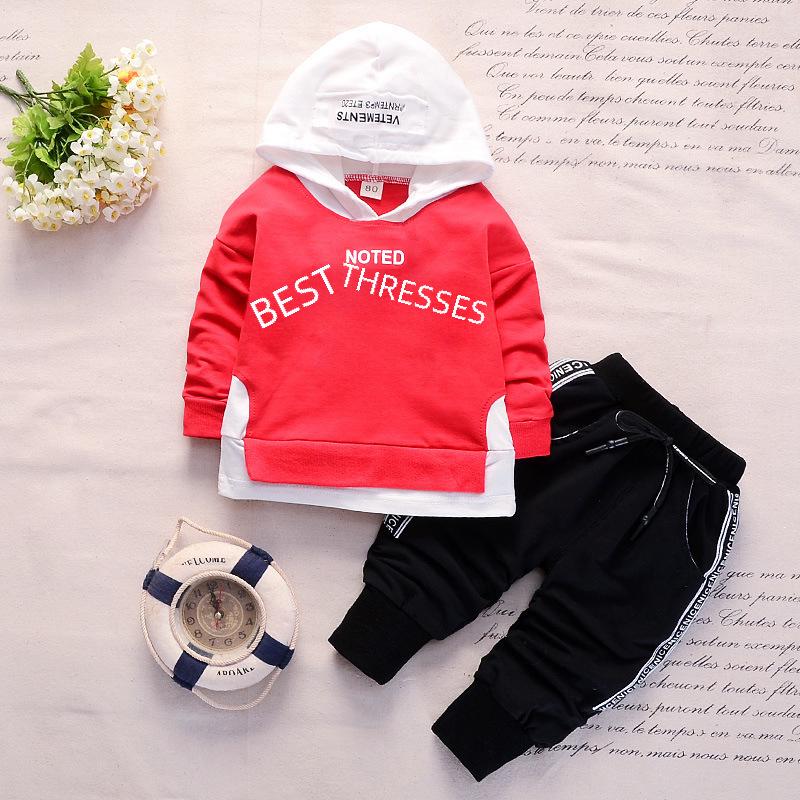 Spring & Autumn Casual Baby Sweater Letter Hoodie & Trousers Set, 1-5 Years
