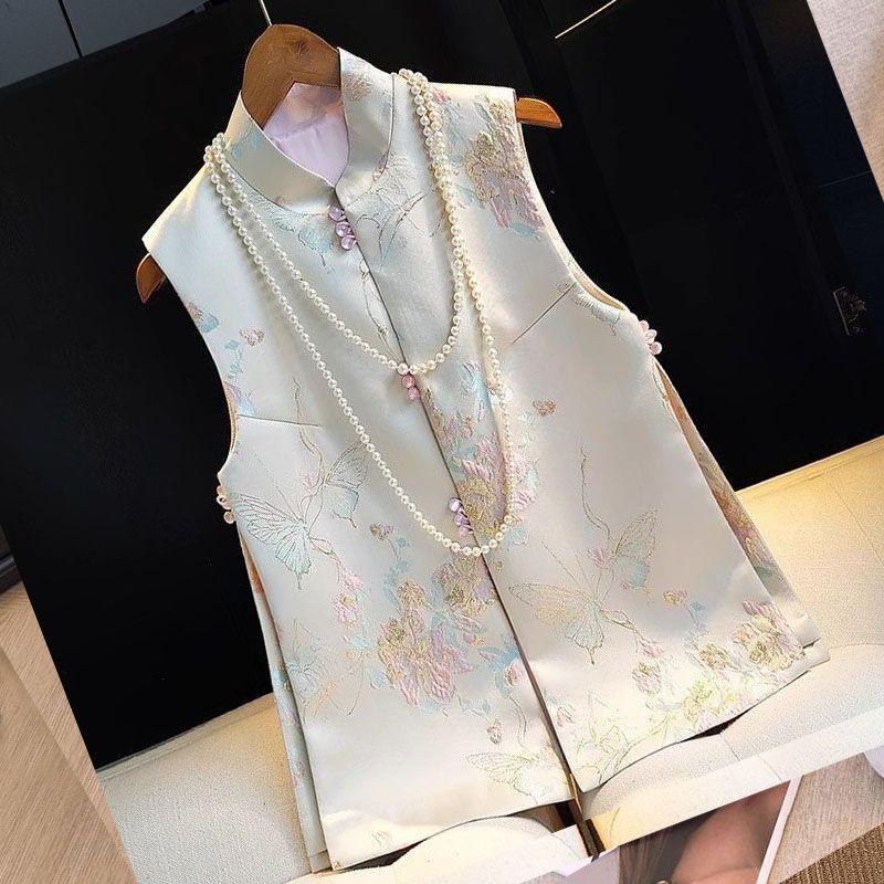 Wind vest women's new retro embroidered vest wind vest vest