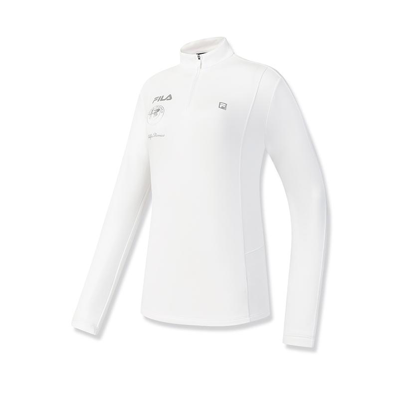 

FILA Ski Series Fleece Warm Fashion Slim Simple Casual Sports Long Sleeve T-Shirt Women Tops Jade-White A11W546204FWT S