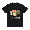 I Eat Cement Cursed Cat Funny Meme T Shirt, Cement Cat Shirt Q4589