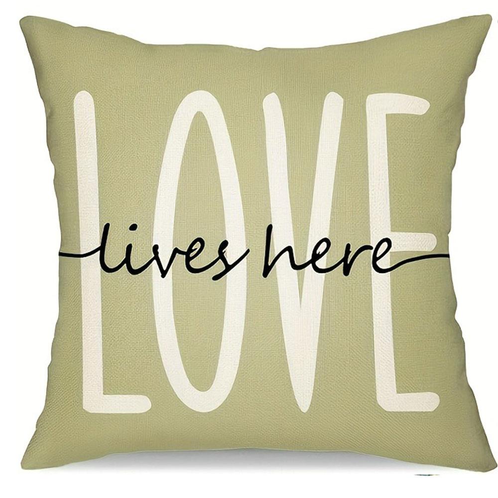 Greenery and Floral Warm Home PillowcaseBedroom Living Room Sofa Home Decor Polyester Cushion Cover with Zipper