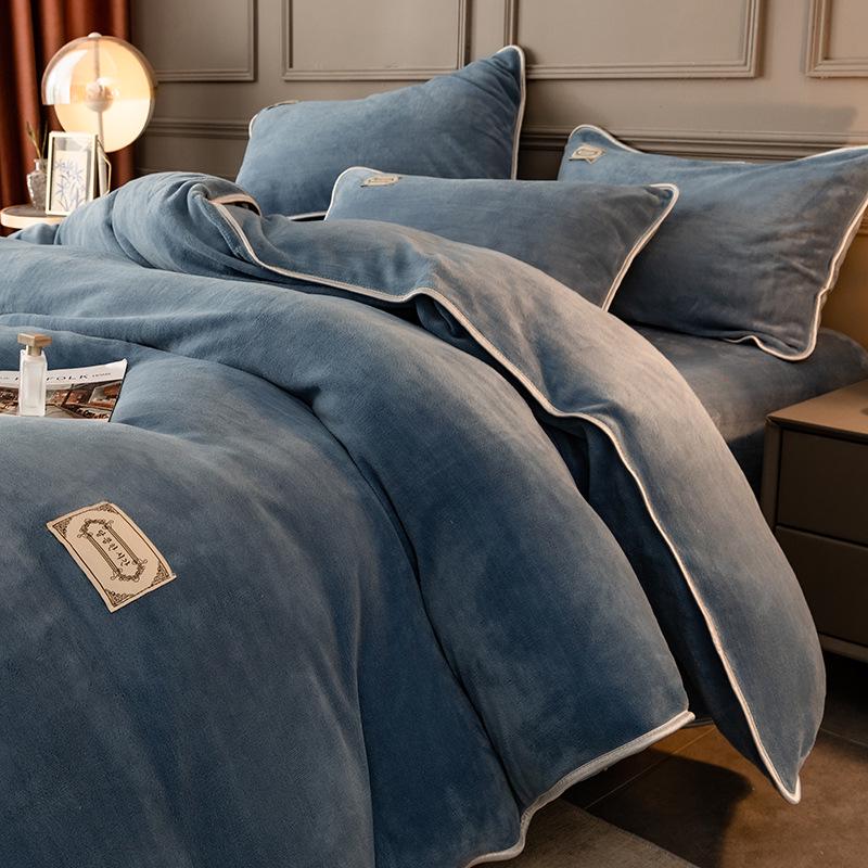 Korallfleece Milchsamt Bettbezug, Einzel 150x200cm, Winter Warm Verdickt.