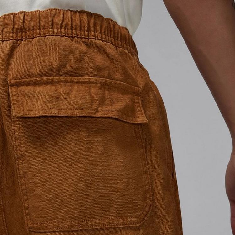 Jordan Jednobarevné ležérní prané pracovní kalhoty na zip Pánské spodky Khaki FN6365-231