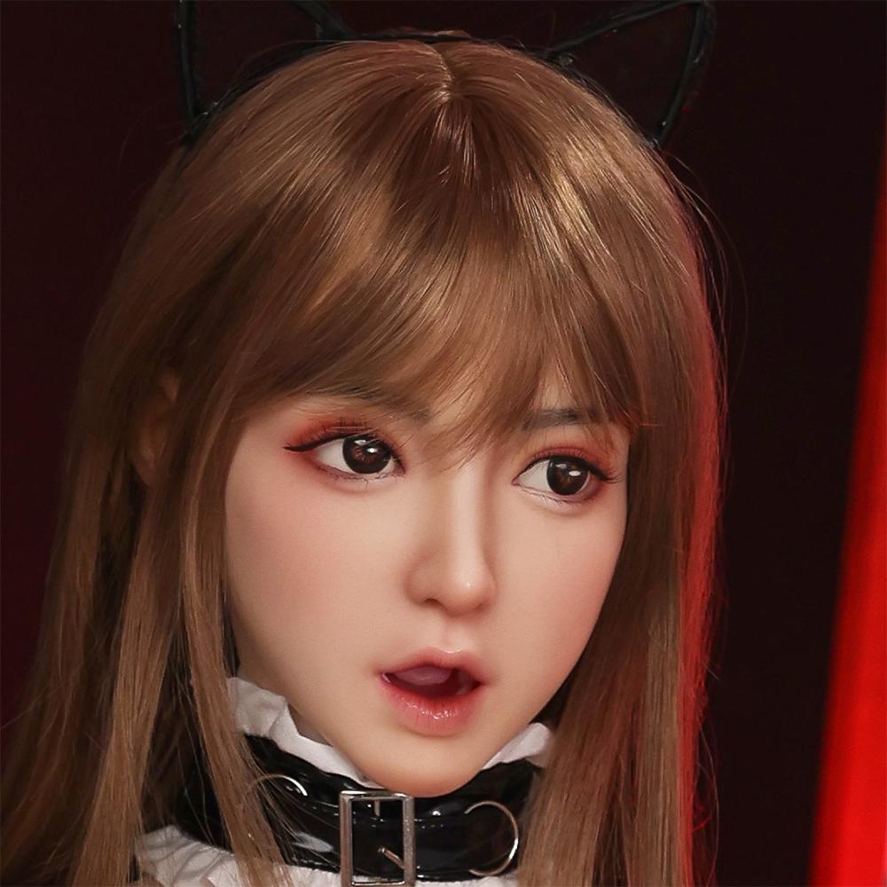 Head with Realistic Oral Function 100% Silicone Compatible with 130-180cm Sex Dolls M16 Thread Interface Wig & Implant Hair Options 3kg