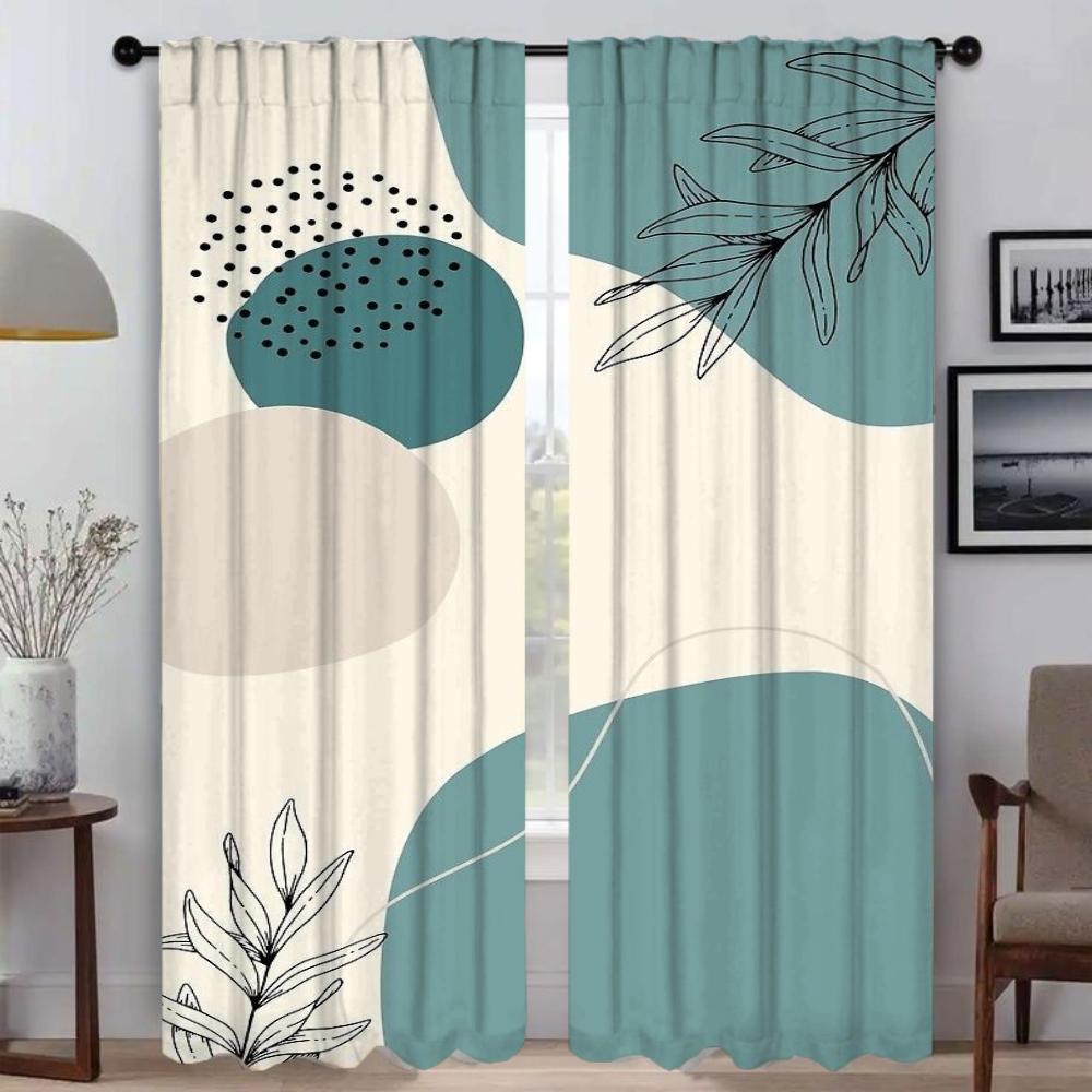 Concise Style Plants Partition Blackout Curtains for Living Room Curtain Tulle for Bedroom Shades Kitchen Curtains 2 Pieces Home