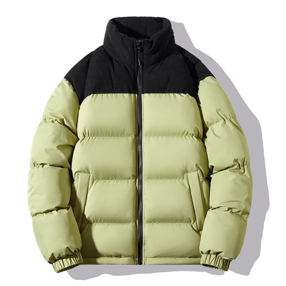 Couple cotton-padded clothes spliced on the back of the new men's windproof and warm thickened down cotton clothes corduroy