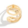 Punk Classic Geometric Twisted Open Bangles for Women Exaggerated Gold Color Heavy Metal Cuff Bracelet Fashion Party Jewelry New