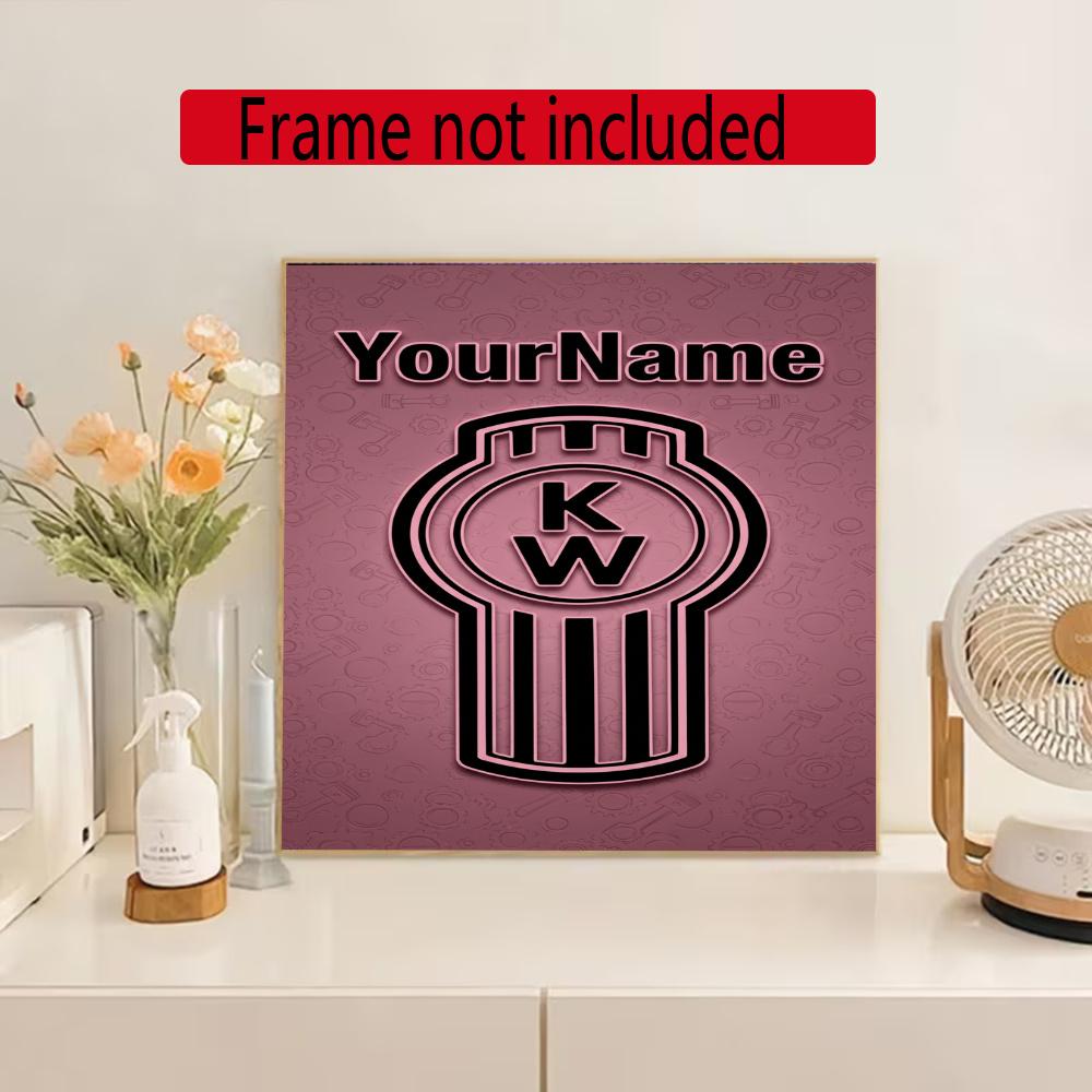 Kw Heavy Trucks Customize Your Name Diamond Painting Round Diamond Diy Frameless Holiday Artwork Suitable For Home Office Wall Decoration