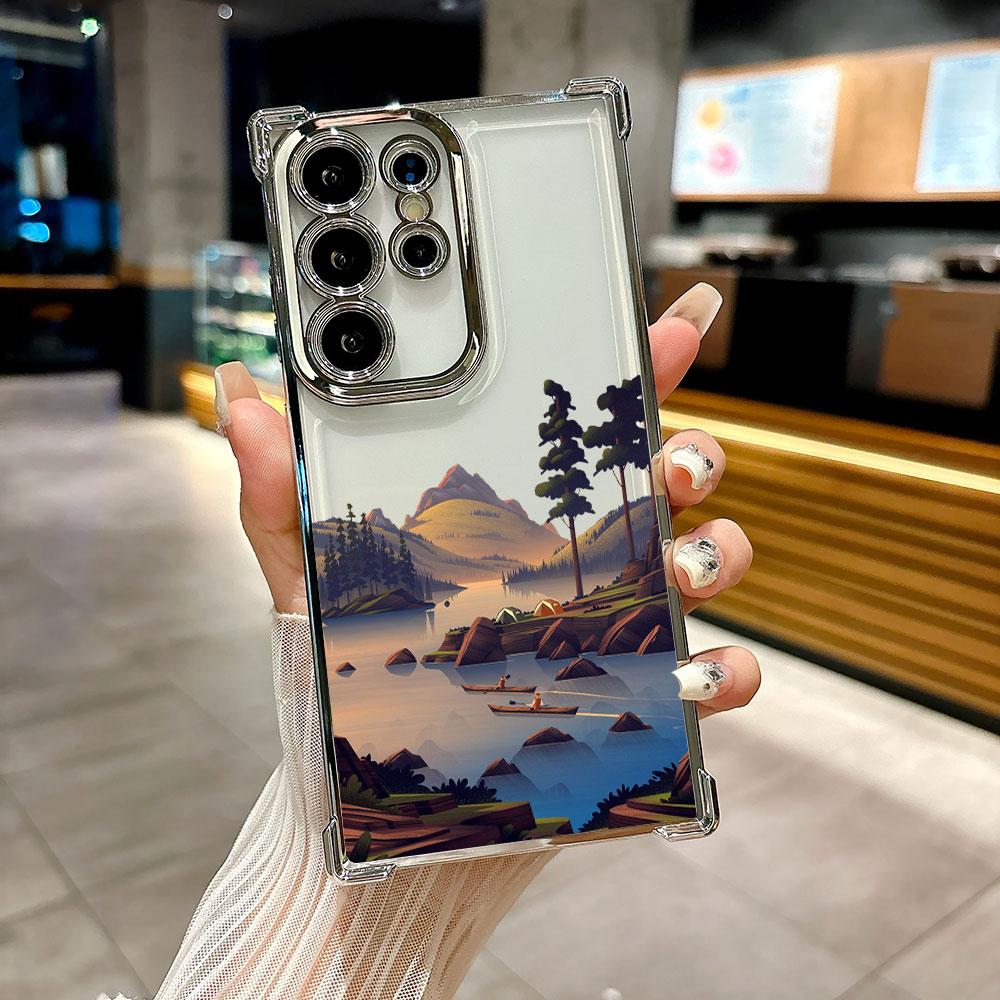 Scenery Painted Lake Forest Coque For Galaxy S26 Ultra Phone Case For Samsung S26 S25 S24 S23 S21 Ultra S20 FE S25 Plus 5G Cover