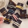 2 Pcs Simple Acetate Bangs Hairpins Women Oval Geometric Hair Side Clips Colorful Duckbill Clips One-word Clip Hair Accessories