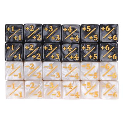 24 Pieces Dice Counters Acrylic Marble Creature Stats Clear Number Compatible Card Gaming Dice