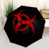 1pc Biohazard Symbol Automatic Folding Umbrella, 8 Ribs for All-Season Use, Portable for Travel & Outdoor Activities, Playful Design A0819054