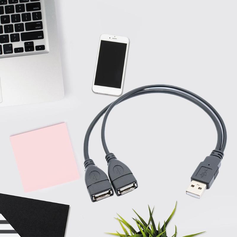 High Efficicency Data Transmission Cable 30cm Length USB Splitter Y Cable for Computer Laptop Digtal Products