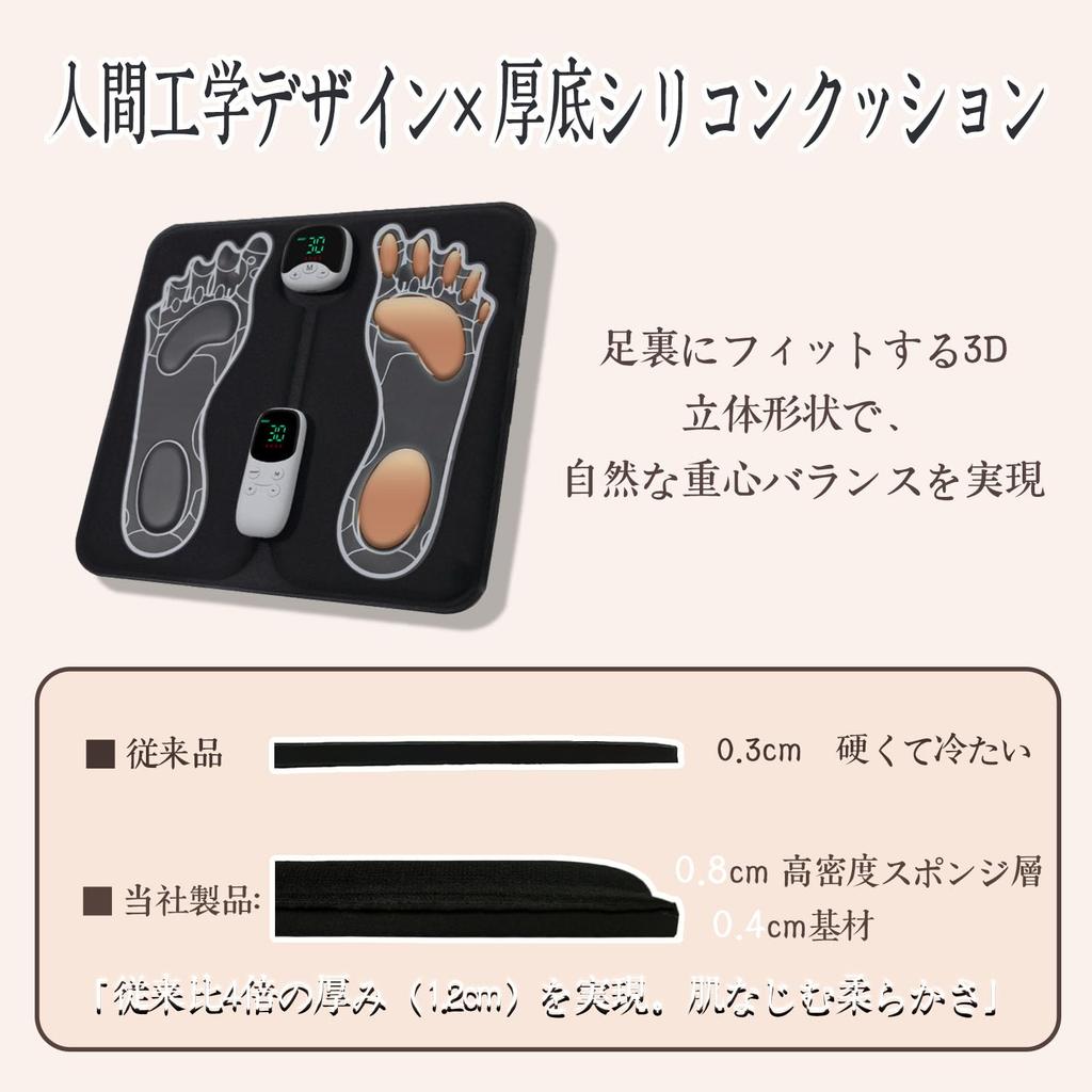 New for Ems Foot Mat for Sole Care Modes 30 Adjustable Thick Silicone Foot Mat Remote Timer Desk Standing Perfect Gift for Respect for the Aged