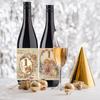 New Style, New Year Theme, Red Wine Bottle Stickers, Vintage Copperplate Paper, Adhesive Bottle Stickers, Party Desktop Decoration Supplies