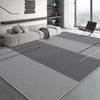 Fashion Minimalist Flannel Area Rug Plush Non-Slip Living Room Carpet Black and Grey Color Floor Mat for Cozy Bedroom Home Decor