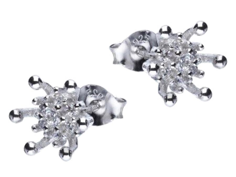 Squirrel and Acorn Silver Earrings Rhodium Plated Women' Stud Earrings Silver 925