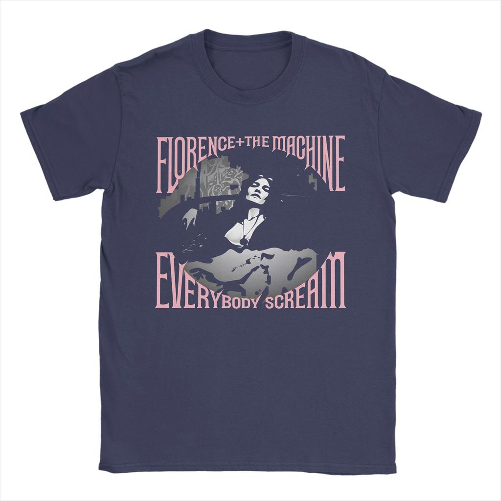 Florence The Machine Everybody Scream Tour Crazy Cotton Tee Shirt Short Sleeve T Shirt Crewneck Clothing Big Size