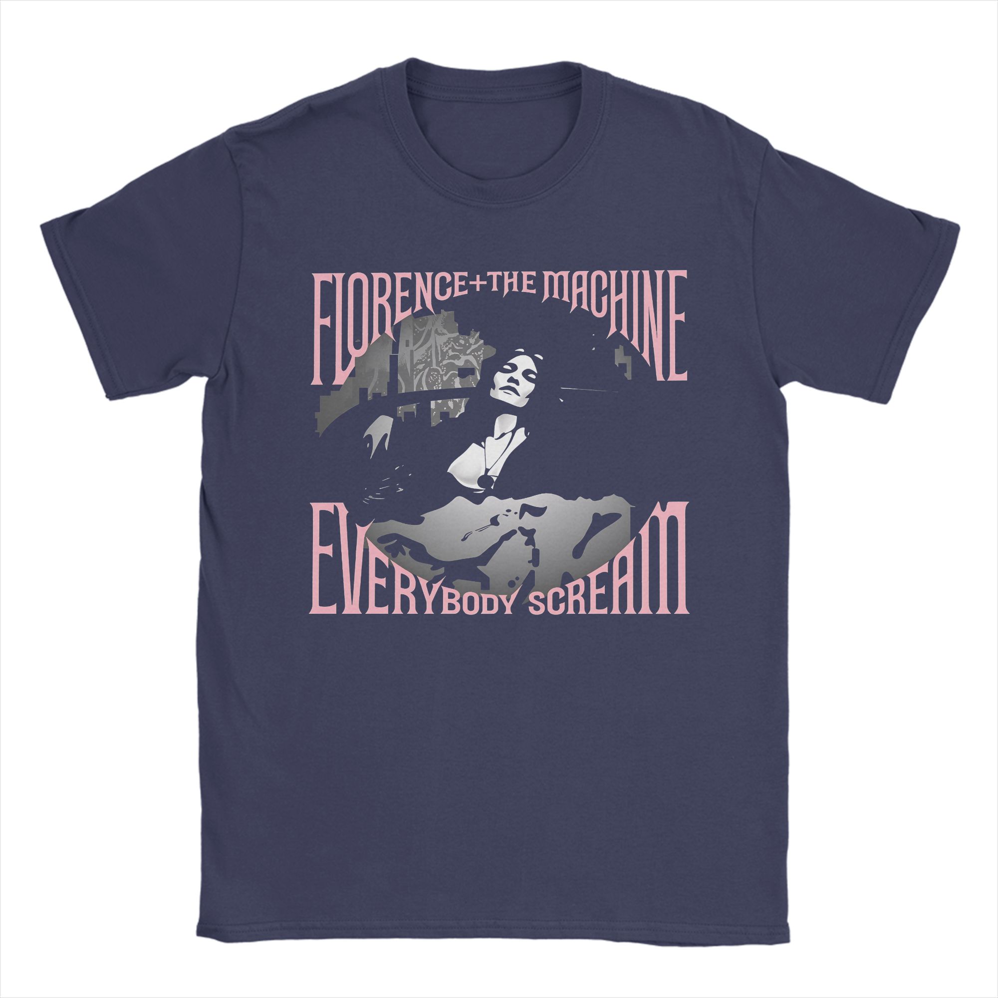 

Florence The Machine Everybody Scream Tour Crazy Cotton Tee Shirt Short Sleeve T Shirt Crewneck Clothing Big Size 4XL