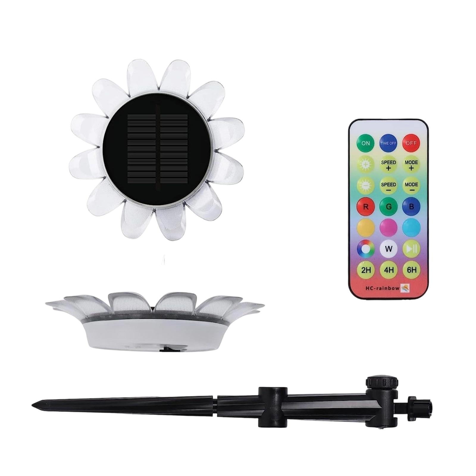 

Solar-powered Ground-mounted Light, Outdoor LED Seven-color Remote Control Garden Pool Courtyard Decorative Street Light One Size