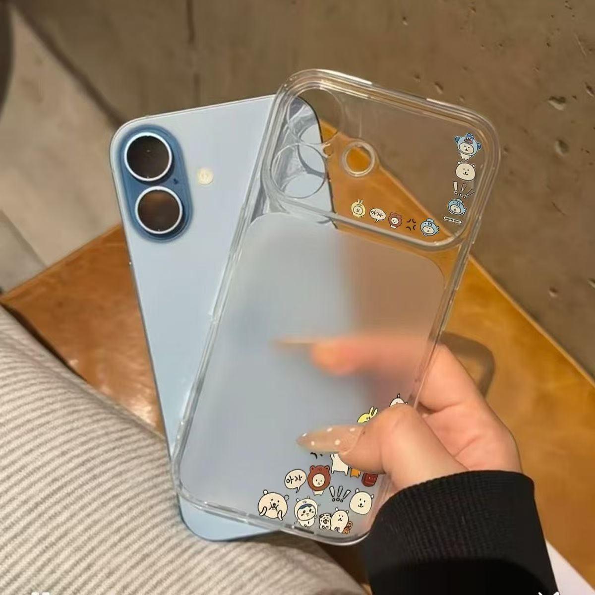 

Self-deprecating Xiong Da Window Case: Fits Apple 17 Pro, 16, 15, 14, 13, 12, 11 - Soft & Transparent 16 Plus