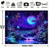 2D Blacklight Trippy Forest Tapestry Galaxy Moon Waterfall Glow In the Dark Wall Hanging