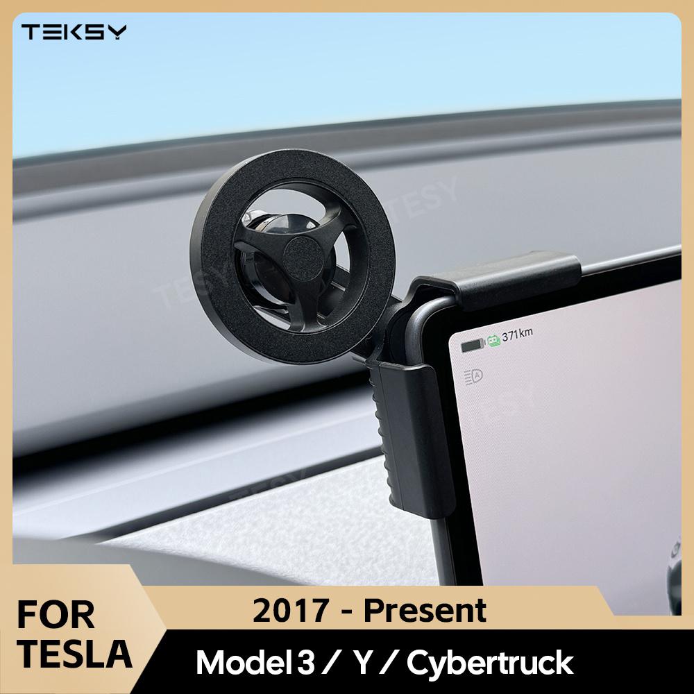 Car Phone Mount Holder 15W Compatible with MagSafe Magnetic Wireless Charger for Tesla 2026 2025 Model 3 Y HIGHLAND BYD Atto 3